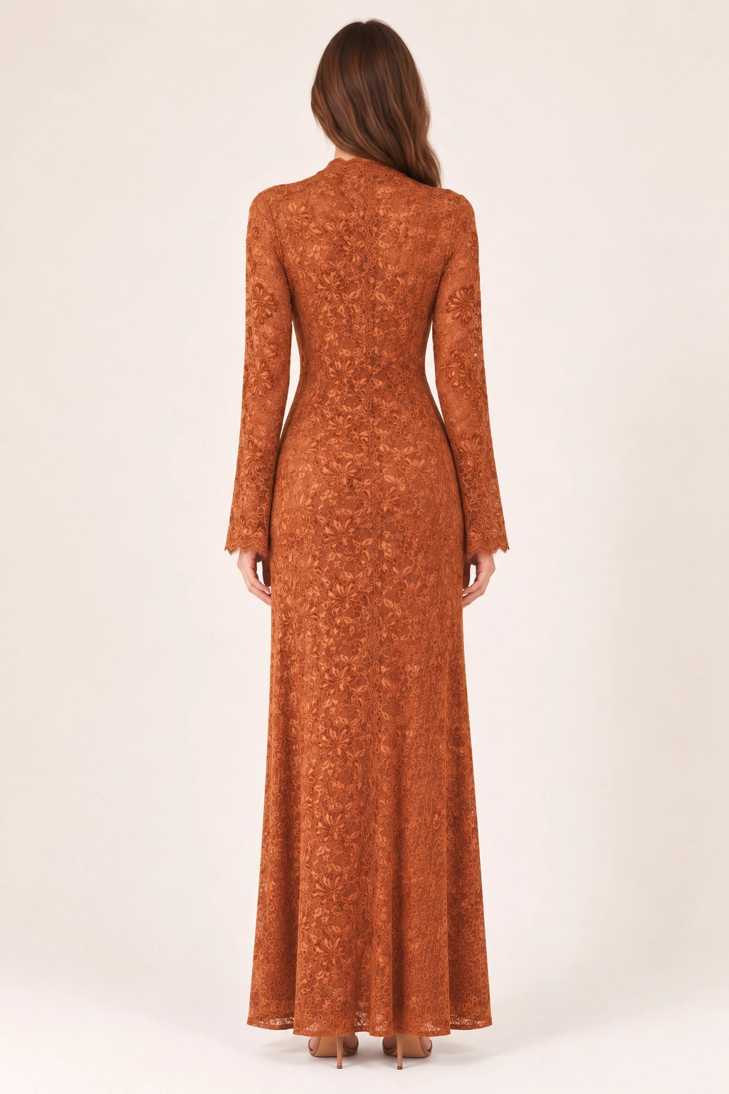 Floral Lace Camel Dress