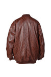 Vegan Leather Brown Snake Print Bomber Jacket