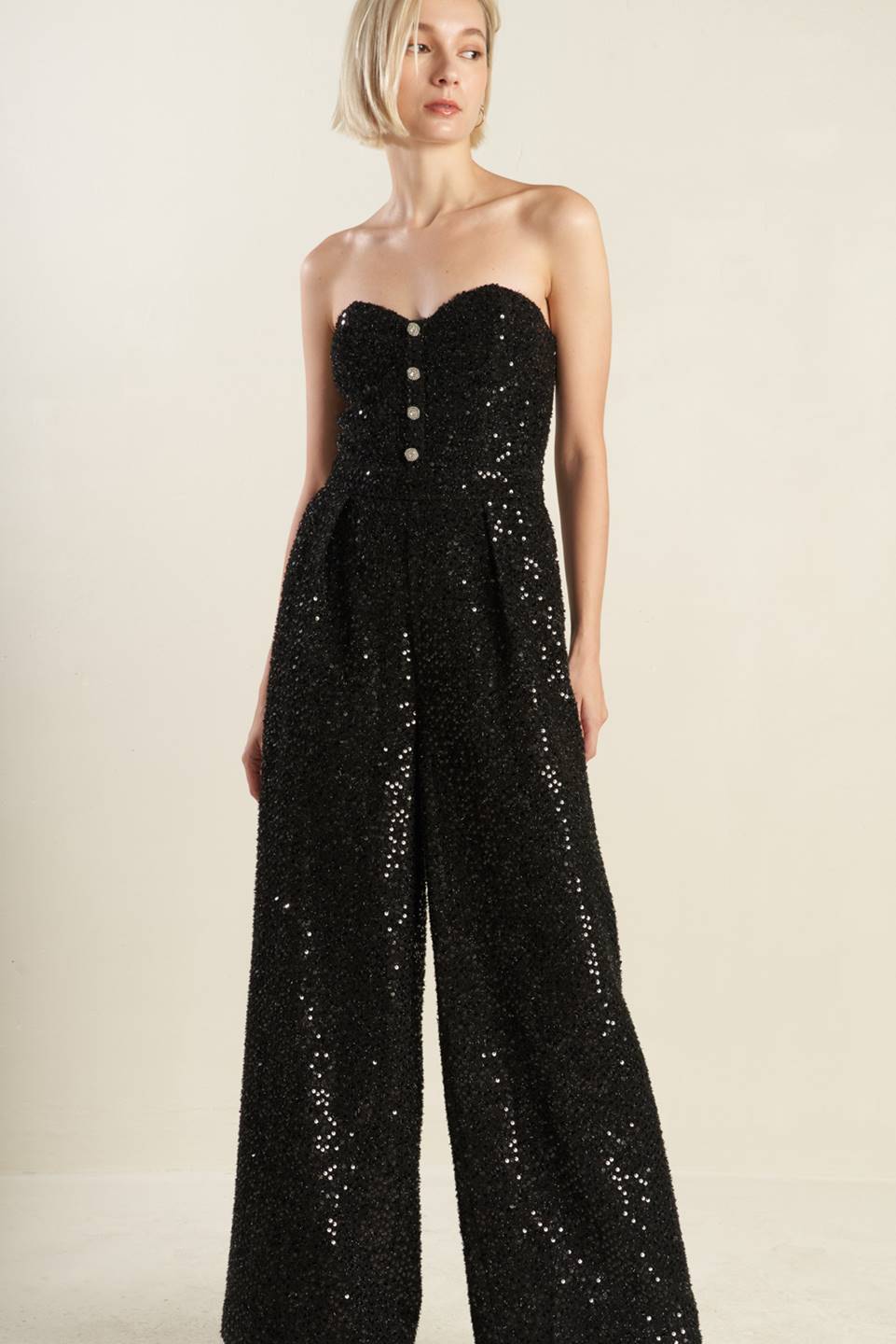 Sequin Black Jumpsuit