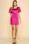 Bubble Gum Pink Satin Mini Dress