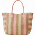 Pink and Cream Stripe Beach Tote