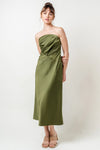 Strapless Olive Slip Dress