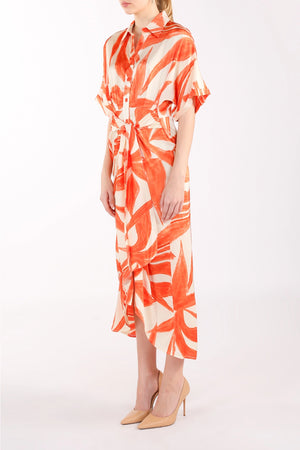 Tropical Print Tie front Dress