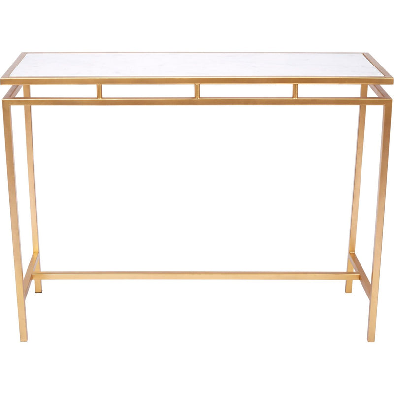 Merrick Gold Console Table with white marble top