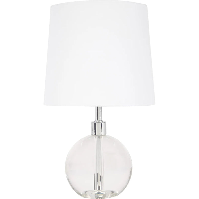 NYLA CRYSTAL ORB LAMP WITH WHITE LINEN SHADE*PRICED EACH - SOLD IN PAIRS - 2*