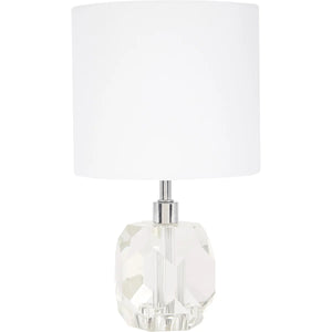 VERA CRYSTAL MINI LAMP WITH WHITE LINEN SHADE