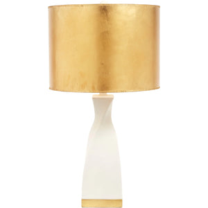 HAYDEN WHITE GESSO TABLE LAMP WITH GOLD LEAF SHADE