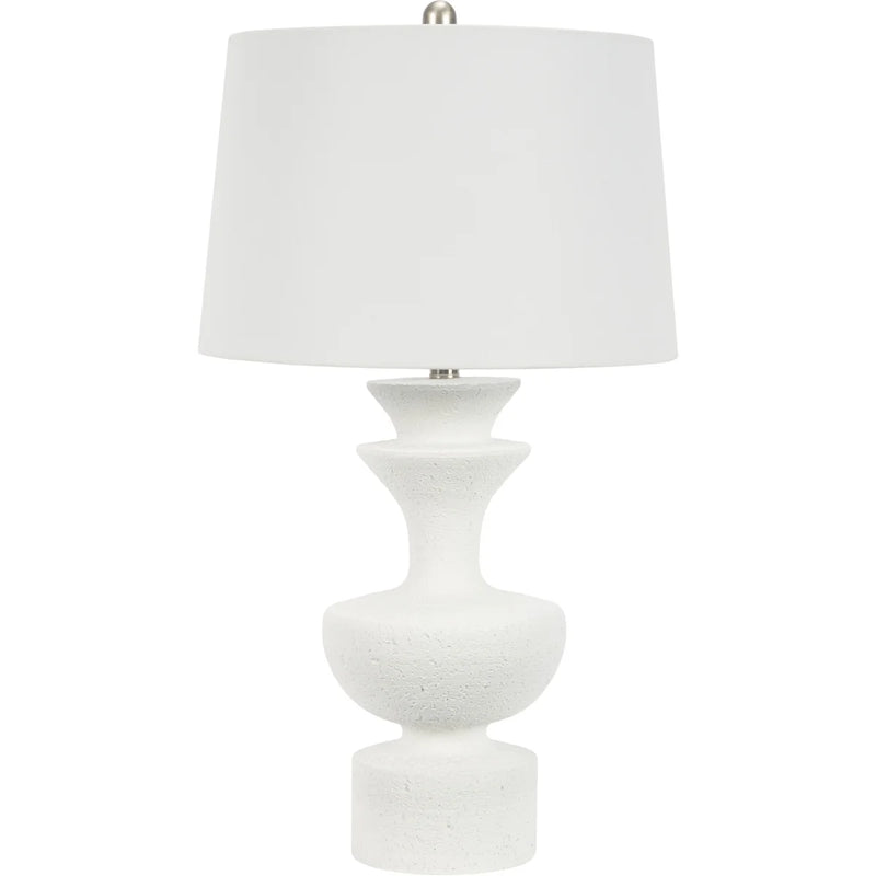 WHITE SAYLOR TABLE LAMP WITH WHITE LINEN SHADE