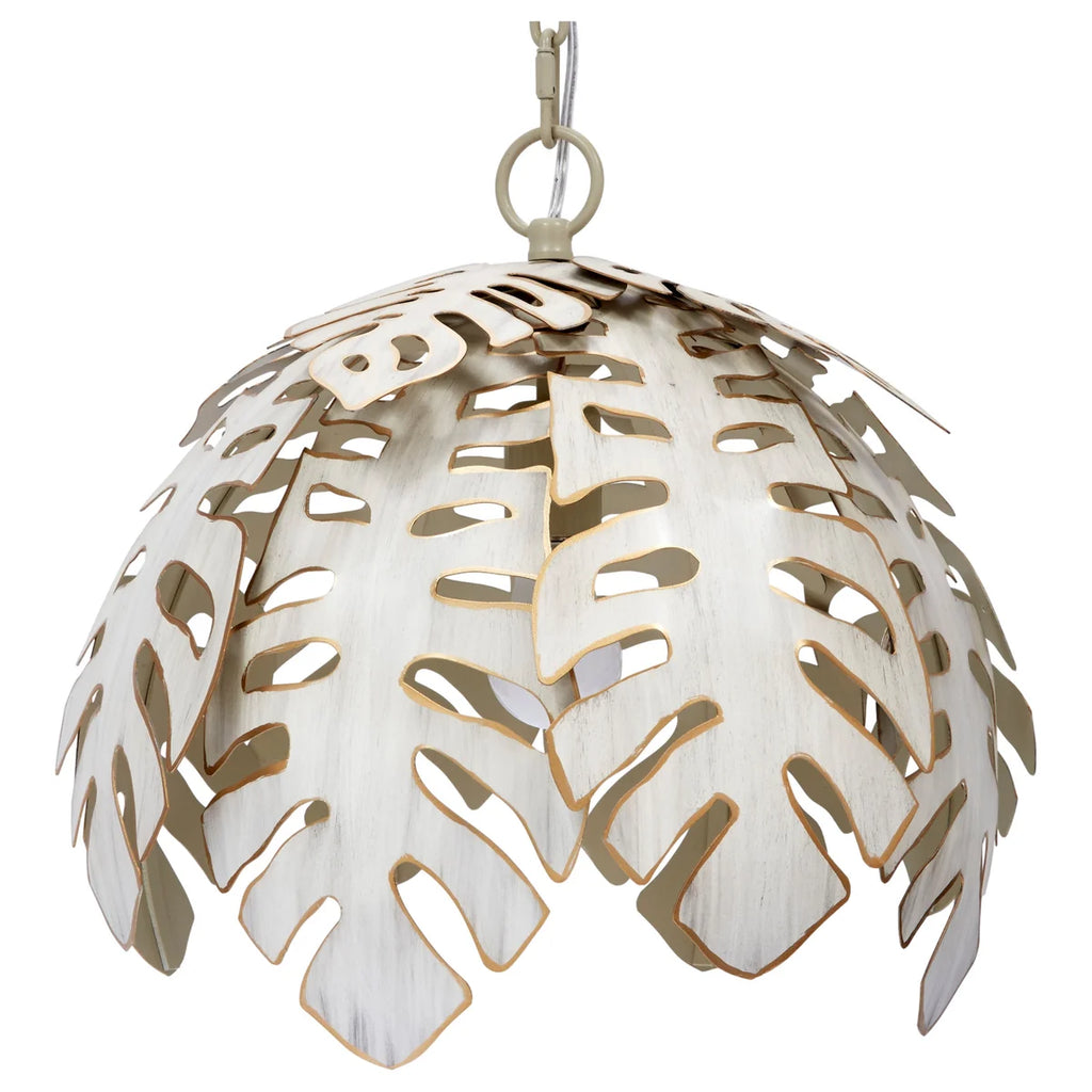 SMALL COLLINS TROPICAL LEAF PENDANT WITH CREAM FINISH