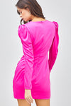 Hot Pink Front Gathered Buckle Dress *Final Sale*