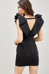 Black Ruffle V-Neck Dress  *Final Sale*