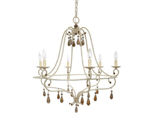 CANBY FRENCH WHITE & GOLD ACCENTED CHANDELIER