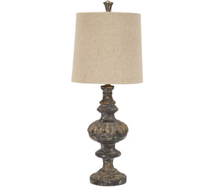 MANTLE LAMP WITH CLEAN LINEN SHADE