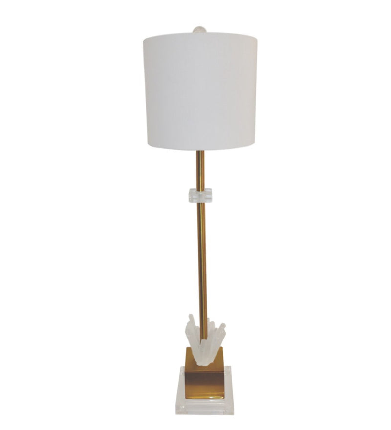 PETITE WINDSOR SELANITE TABLE LAMP WITH ACRYLIC BASE