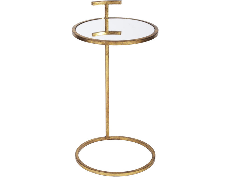 ROUND ANTIQUE GOLD WESTERLY MARTINI TABLE