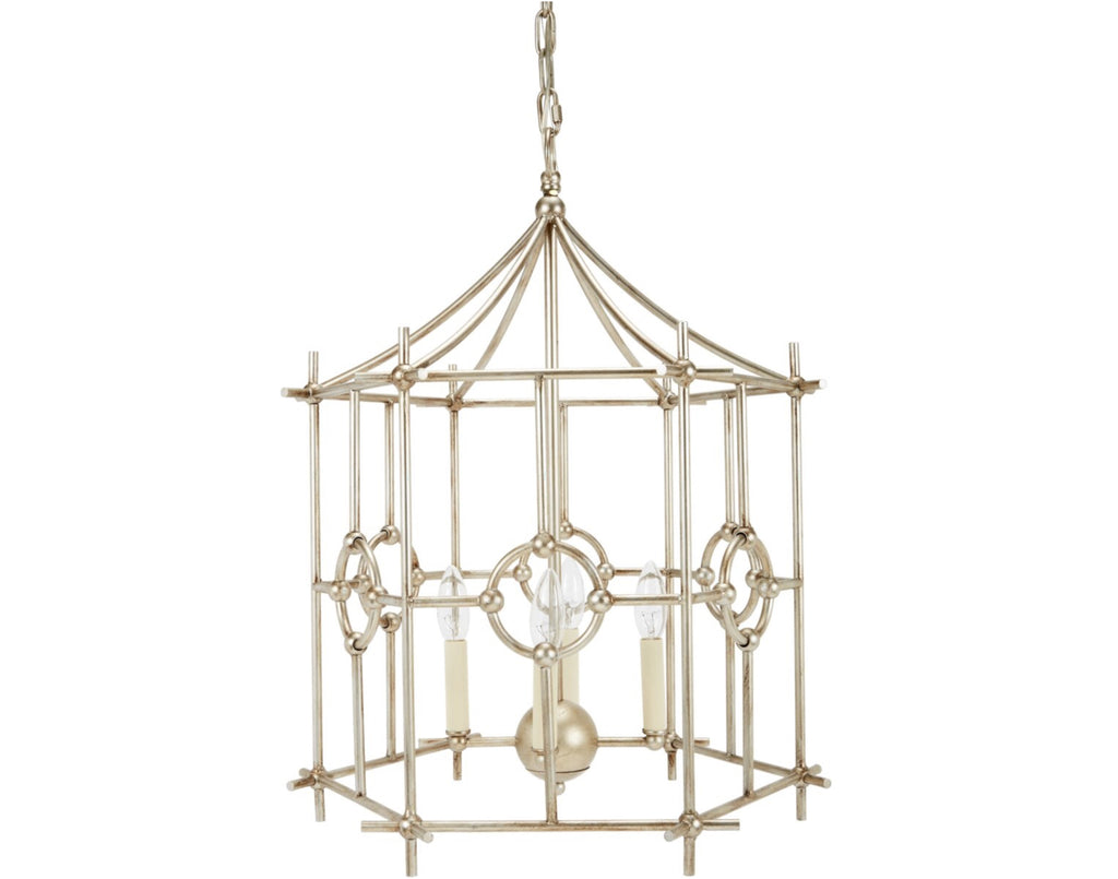 SILVER SIX SIDED PARK CHANDELIER
