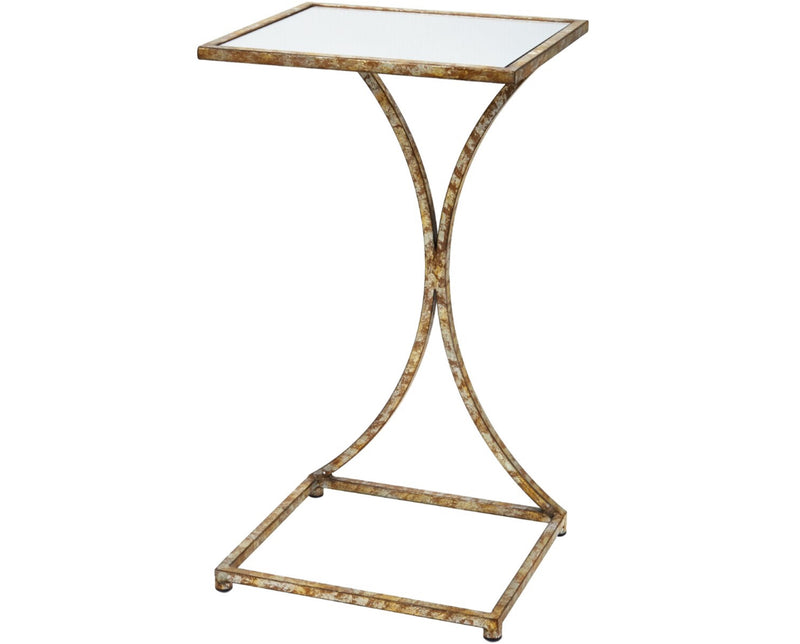 KATHRYN CHAMPAGNE GOLD TRAY TABLE WITH MIRRORED TOP