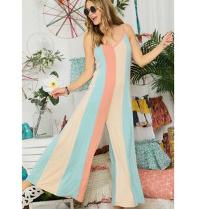 Stripe Jumpsuit Pink and Blue