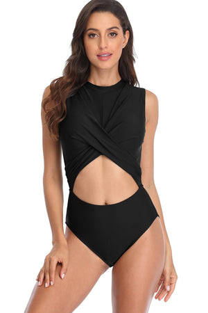 Sleeveless Hollow Out One Piece Swimsuit