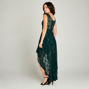 Sequin lace high low dress