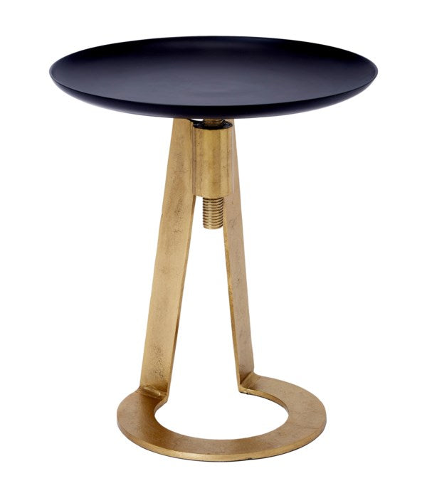 BLACK & GOLD ADJUSTABLE LUKA ACCENT TABLE
